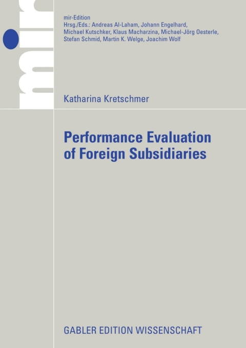 Cover image for book Performance Evaluation of Foreign Subsidiaries