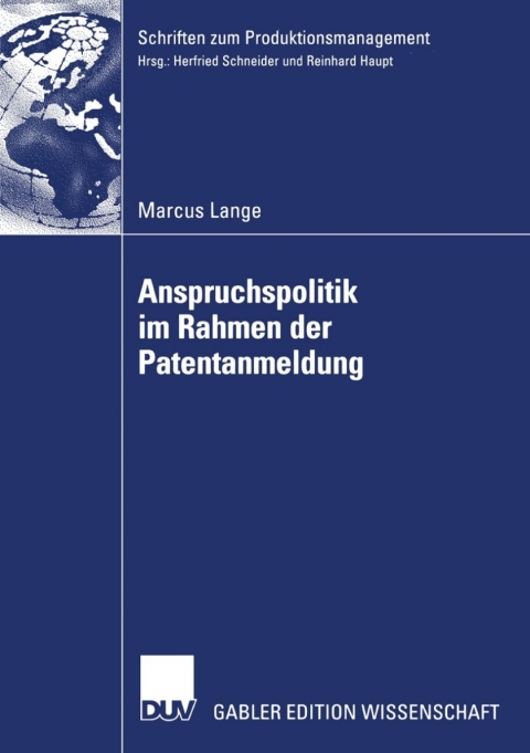 Cover image for book Anspruchspolitik im Rahmen der Patentanmeldung