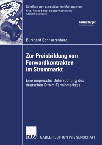 Cover image: Zur Preisbildung von Forwardkontrakten im Strommarkt 9783835002777