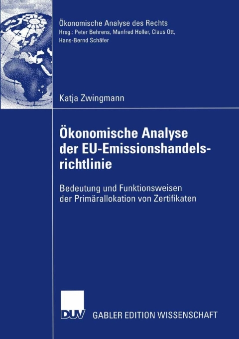Cover image for book Ökonomische Analyse der EU-Emissionshandelsrichtlinie