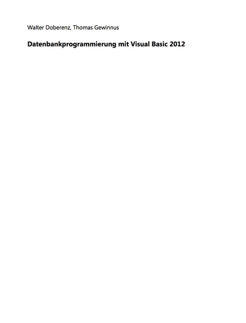 Cover image for book Datenbank-Programmierung mit Visual Basic 2012