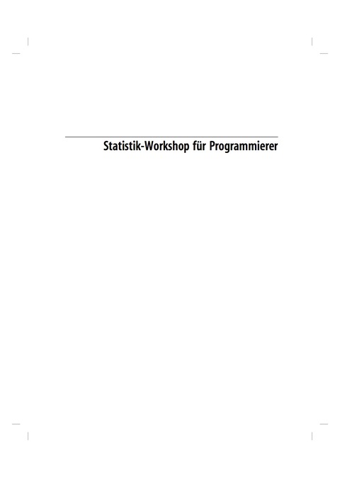 Cover image for book Statistik-Workshop für Programmierer
