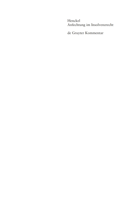 Cover image for book Anfechtung im Insolvenzrecht