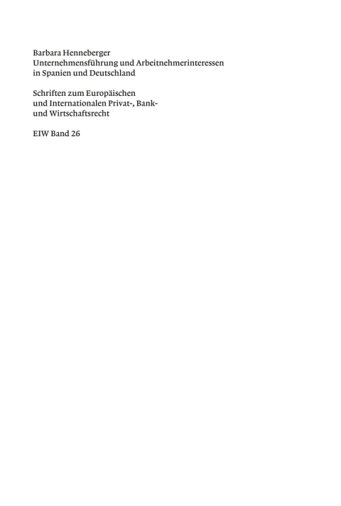 Cover image for book Unternehmensführung und Arbeitnehmerinteressen in Spanien und Deutschland