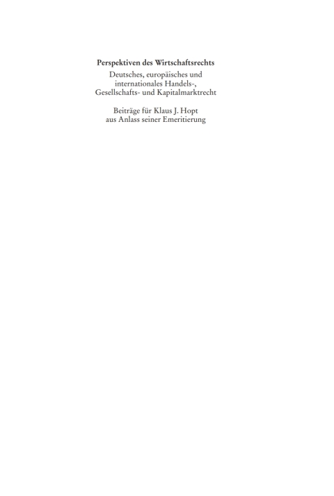 Cover image for book Perspektiven des Wirtschaftsrechts