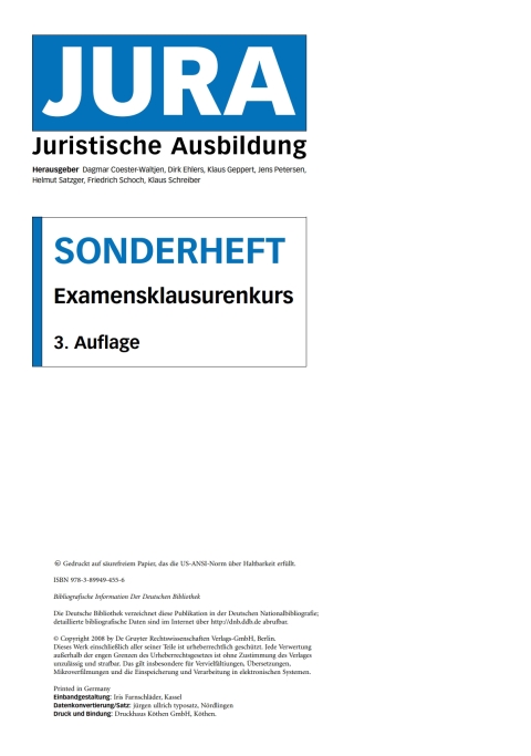 Cover image for book Examensklausurenkurs