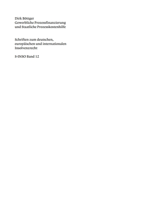 Cover image for book Gewerbliche Prozessfinanzierung und Staatliche Prozesskostenhilfe