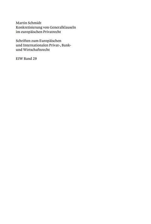 Cover image for book Konkretisierung von Generalklauseln im europäischen Privatrecht