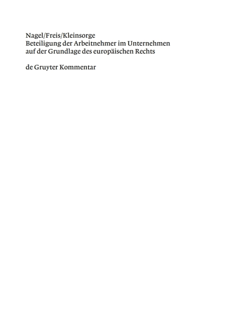 Cover image for book Beteiligung der Arbeitnehmer im Unternehmen auf der Grundlage des europäischen Rechts