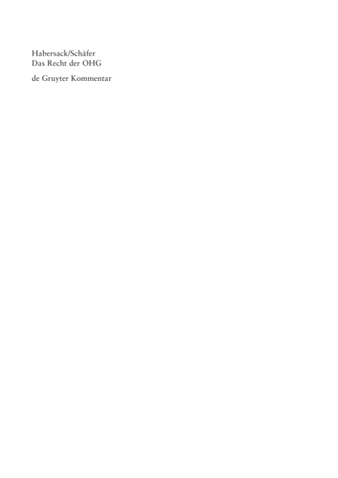 Cover image for book Das Recht der OHG