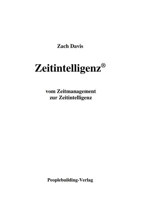 Cover image for book Vom Zeitmanagement zur Zeitintelligenz