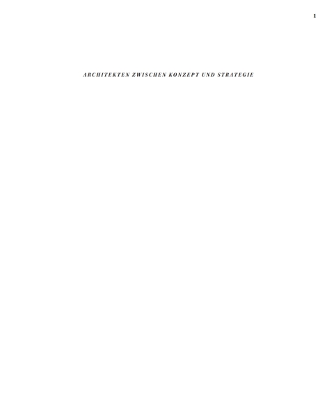 Cover image for book Architekten zwischen Konzept und Strategie