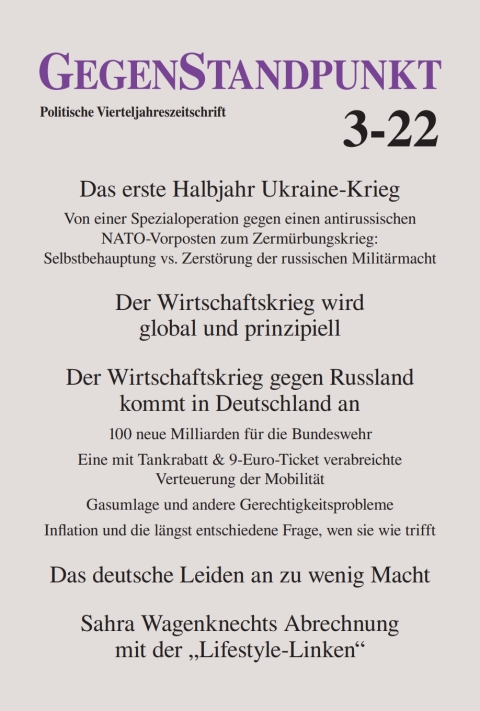 Cover image for book GegenStandpunkt 3-22