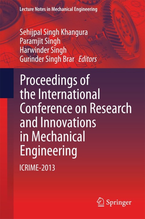 Cover image for book Proceedings of the International Conference on Research and Innovations in Mechanical Engineering
