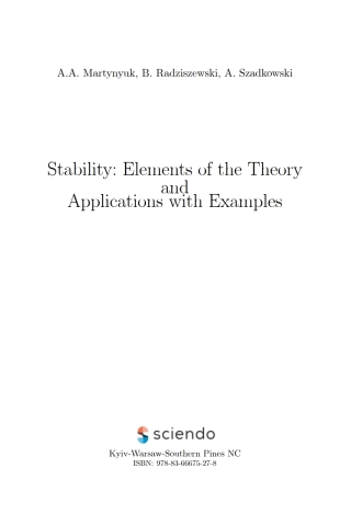 Stability: Elements of the Theory and Applications with Examples