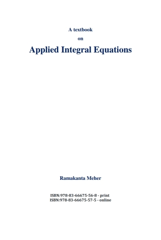Applied Integral Equations