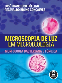 Capa do livro Microscopia da luz em microbiologia