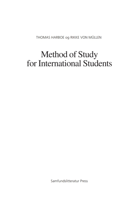 Cover image for book Method of study for international students