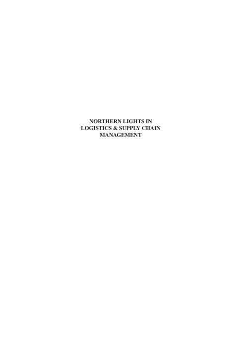 Cover image for book Northern Lights in Logistics & Supply Chain Management