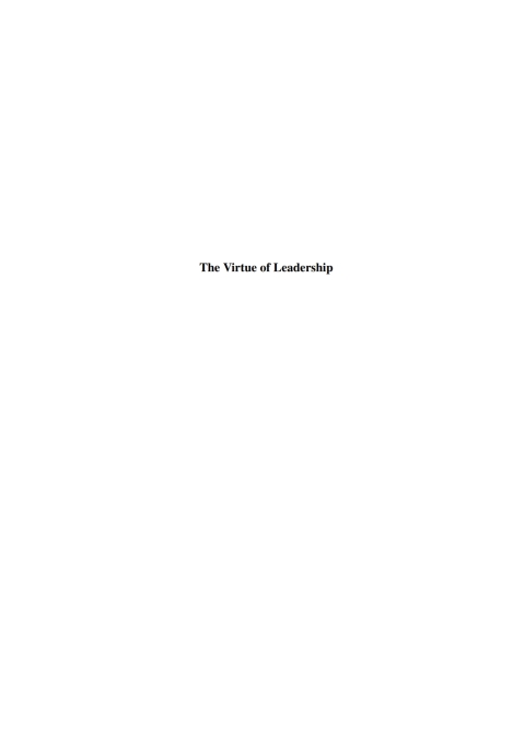 Cover image for book The Virtue of Leadership