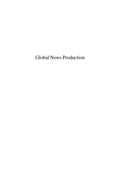 Cover image for book Global News Production
