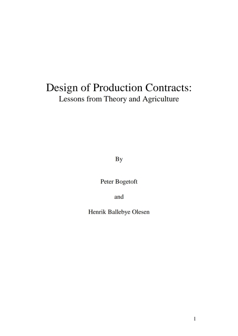Cover image for book Design of Production Contracts