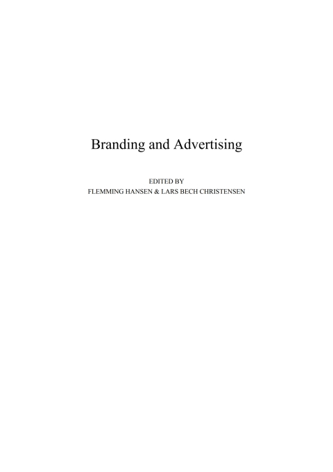 Cover image for book Branding And Advertising