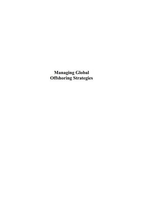 Cover image for book Managing Global Offshoring Strategies