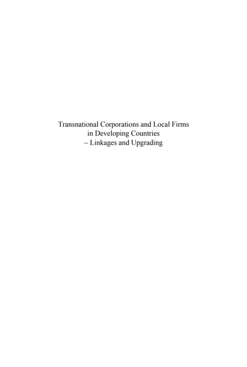 Cover image for book Transnational corporations and local firms in developing countries