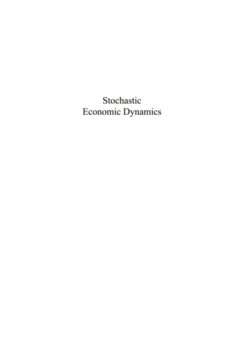Cover image for book Stochastic Economic Dynamics