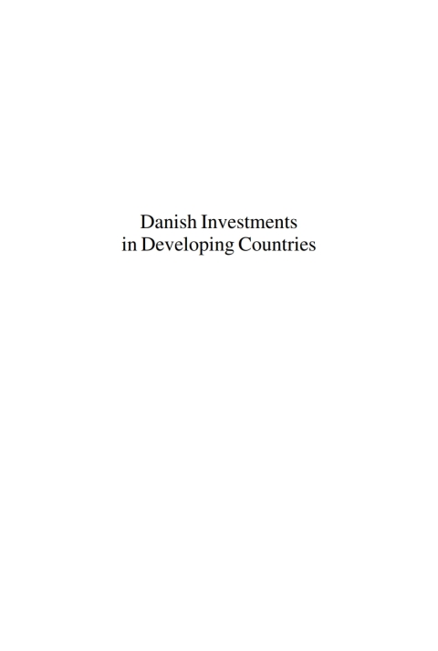 Cover image for book Danish Investments in Developing Countries