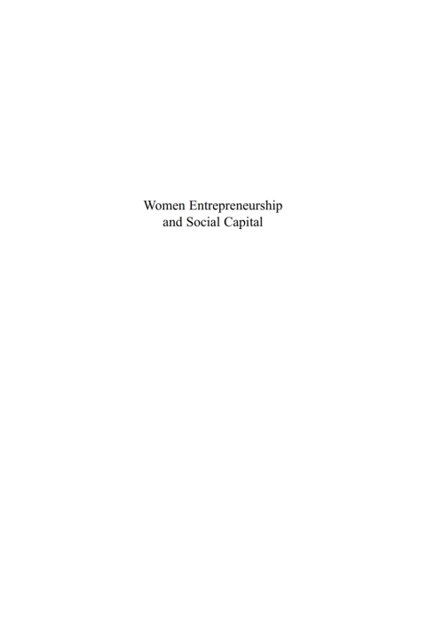 Women Entrepreneurship and Social Capital 