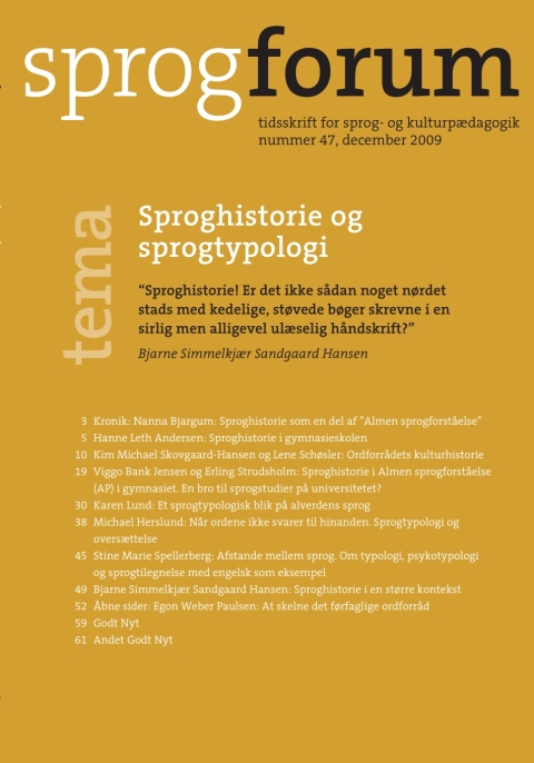 Cover image for book Sproghistorie og sprogtypologi