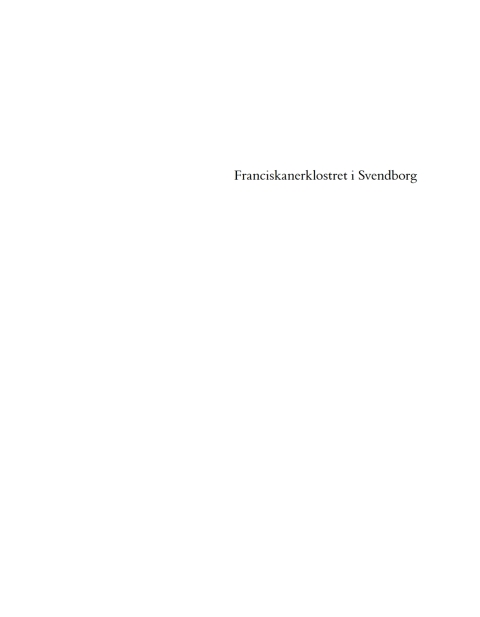 Cover image for book Franciskanerklostret i Svendborg