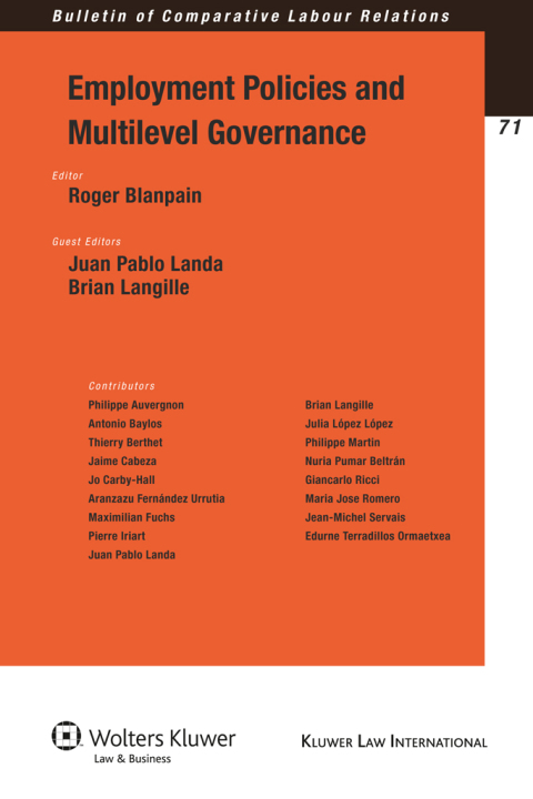 Cover image for book Employment Policies and Multilevel Governance