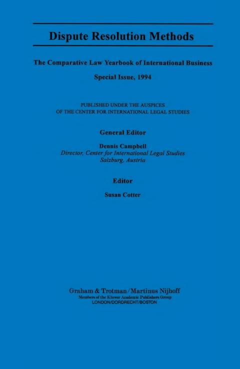 Cover image for book Dispute Resolution Methods