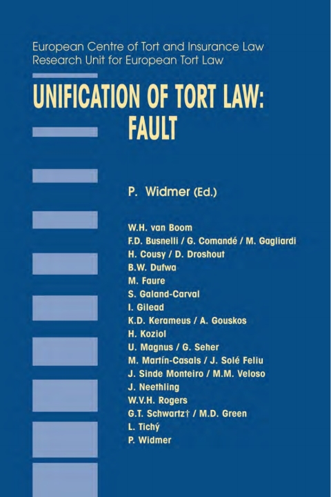 Cover image for book Unification of Tort Law: Fault