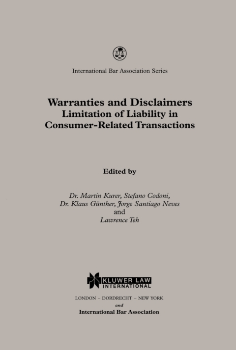 Cover image for book Warranties and Disclaimers Limitation of Liability in Consumer-Related Transactions