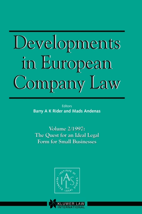 Cover image for book Developments in European Company Law