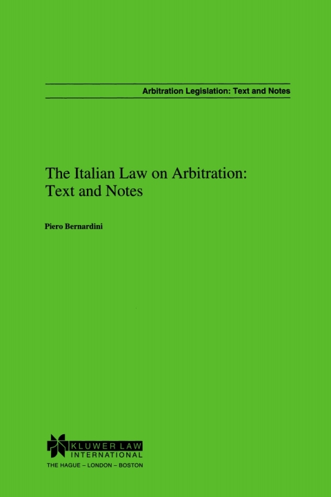 Cover image for book The Italian Law on Arbitration