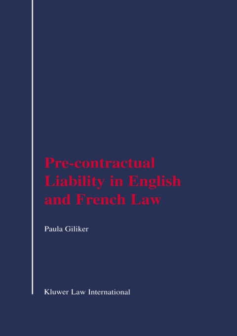 Cover image for book Pre-Contractual Liability in English and French Law