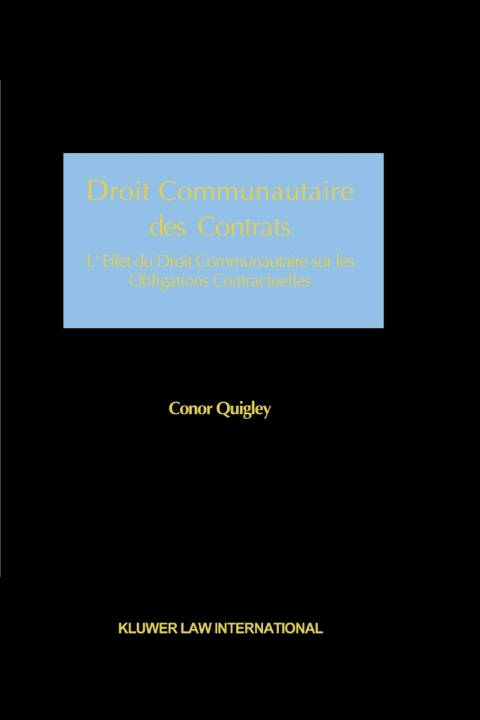 Cover image for book Droit Communautaire des Contrats