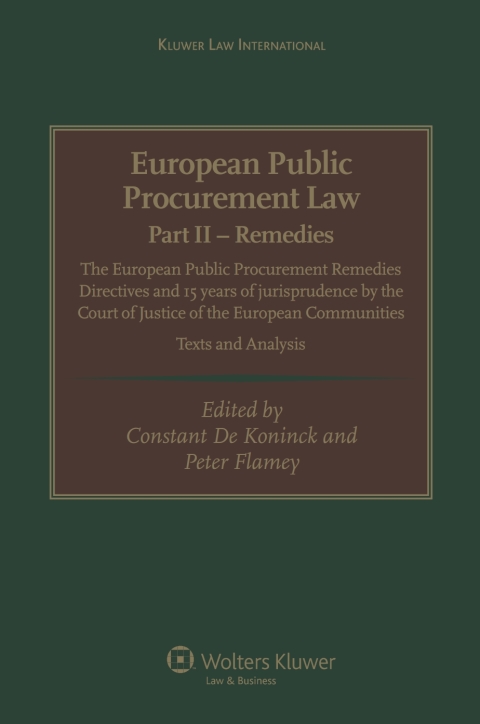 Cover image for book European Public Procurement Law-Part II Remedies