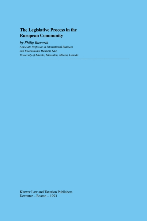 Cover image for book The Legislative Process in the European Community