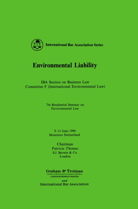Cover image for book Environmental Liability