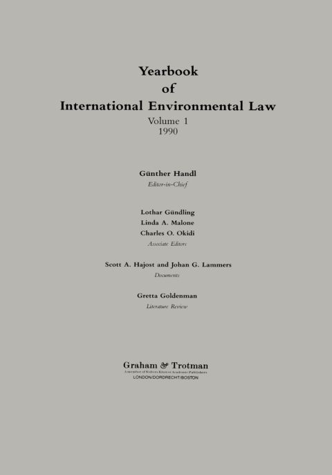 Cover image for book Yearbook of International Environmental Law