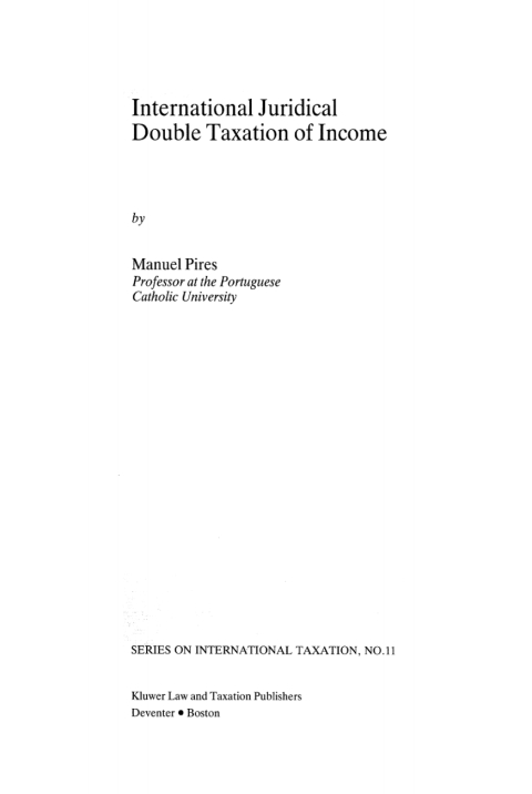 Cover image for book International Juridical Double Taxation of Income