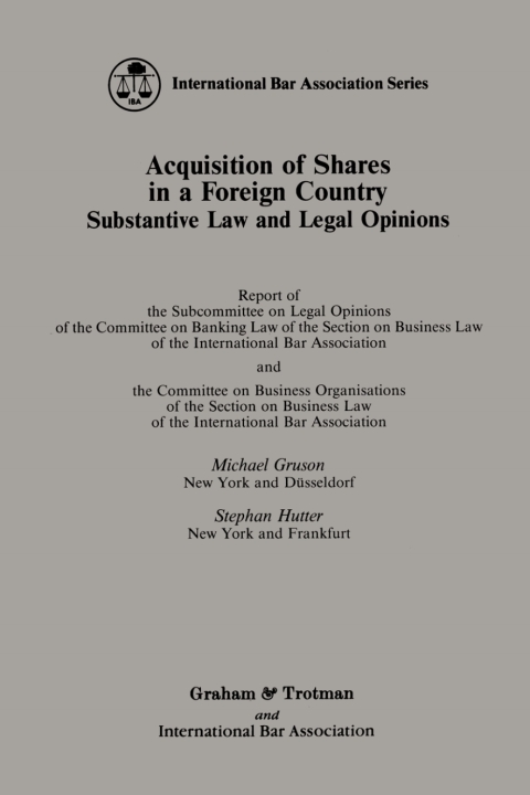 Cover image for book Acquisition of Shares in a Foreign Country