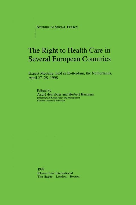 Cover image for book The Right to Health Care in Several European Countries