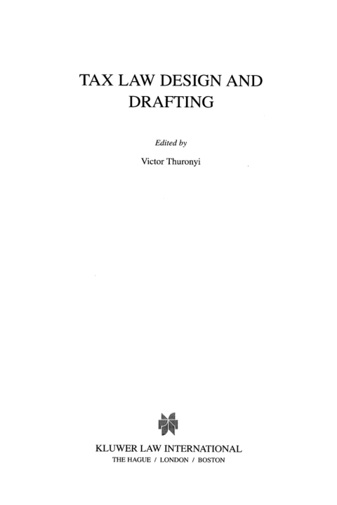 Cover image for book Tax Law Design and Drafting